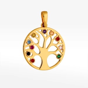 Zdjęcie produktu Zawieszka ze złota drzewko szczęścia z kolorowymi cyrkoniami