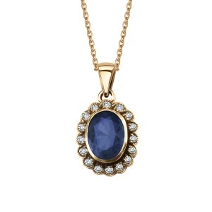 Zdjęcie produktu Zawieszka złota z szafirem i diamentami - Kolekcja Wiktoriańska Wiktoriańska - Biżuteria YES