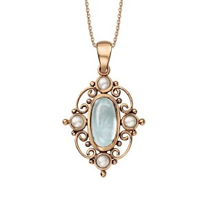 Zdjęcie produktu Zawieszka złota z topazem i perłami - Kolekcja Wiktoriańska Wiktoriańska - Biżuteria YES