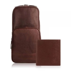 Zdjęcie produktu Zestaw prezentowy skórzany plecak i portfel rfid Merg