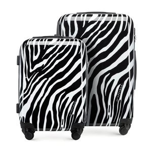 Zdjęcie produktu Zestaw walizek z ABS-u w zwierzęcy wzór biało-czarny Wittchen
