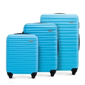 Zdjęcie produktu Zestaw walizek z ABS-u z żebrowaniem niebieski Wittchen