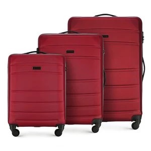 Zdjęcie produktu Zestaw walizek z ABS-u żłobionych czerwony Wittchen