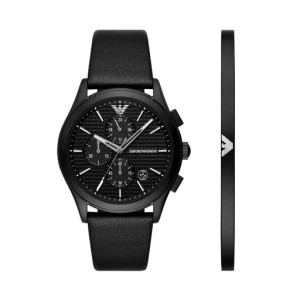 Zdjęcie produktu Zestaw zegarek i bransoletka Emporio Armani Paolo Gift Set AR80070SET Czarny