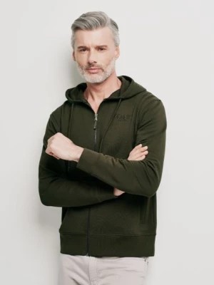 Zdjęcie produktu Zielona bluza męska rozpinana z kapturem OCHNIK