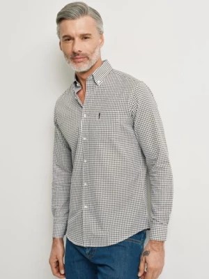 Zdjęcie produktu Zielona koszula męska w drobną kratkę OCHNIK