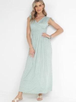Zdjęcie produktu Zielona Rozkloszowana Sukienka z Wiskozy Kahna