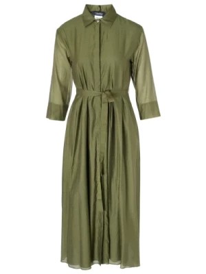 Zdjęcie produktu Zielona Sukienka z Bawełny i Jedwabiu Voile Max Mara