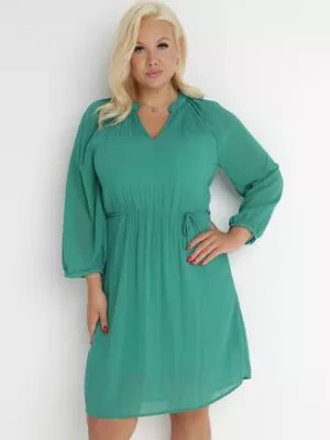 Zdjęcie produktu Zielona Sukienka z Paskiem Yiridi
