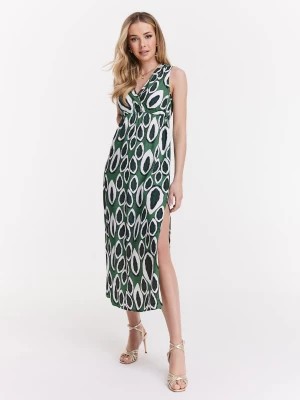 Zdjęcie produktu Zielona sukienka z rozcięciem na boku TARANKO