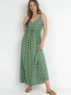 Zdjęcie produktu Zielona Sukienka z Wiskozy na Ramiączkach Stephne