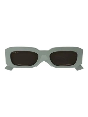 Zdjęcie produktu Zielone okulary przeciwsłoneczne z recyklingowanego acetatu i brązowymi soczewkami Gucci