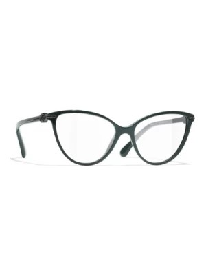 Zdjęcie produktu Zielone Okulary z Acetatową Oprawą i Gwarancją Chanel