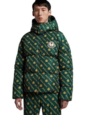 Zdjęcie produktu Zielone Płaszcze z Diagonal Logo Print Moncler