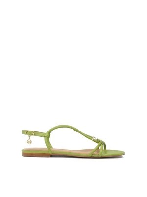 Zdjęcie produktu Zielone sandały skórzane z metalową ozdobą Kazar