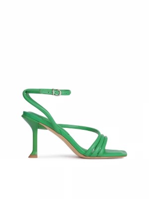 Zdjęcie produktu Zielone sandały z kwadratowym noskiem Kazar