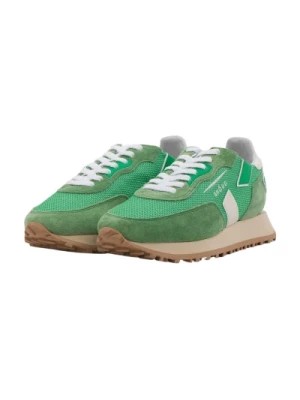 Zdjęcie produktu Zielone skórzane buty z siatką Ghoud