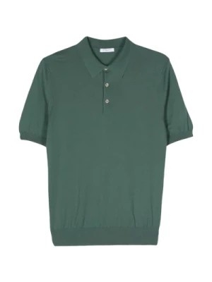 Zdjęcie produktu Zielone T-shirty Polo z Bawełny i Jedwabiu Boglioli