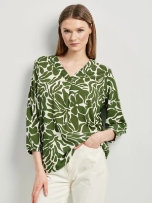 Zdjęcie produktu Zielono-biała bluzka damska OCHNIK