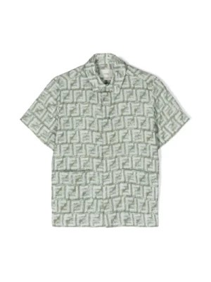Zdjęcie produktu Zielono-Biała Koszula z Logo FF Fendi