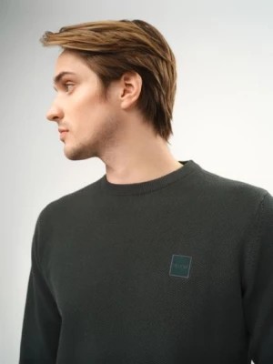 Zdjęcie produktu Zielony bawełniany sweter męski z logo OCHNIK