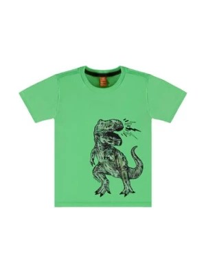 Zdjęcie produktu Zielony bawełniany t-shirt niemowlęcy z dinozaurem Up Baby