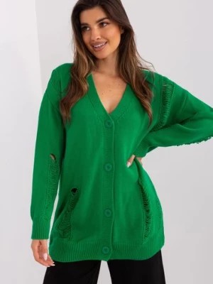 Zdjęcie produktu Zielony damski sweter rozpinany BADU