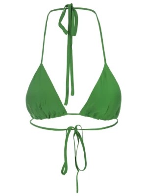 Zdjęcie produktu Zielony Jedwabny Top Trójkątny z Wiązaniem P.a.r.o.s.h.