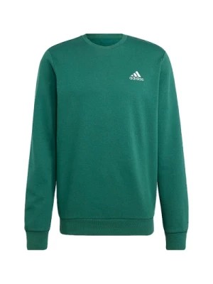 Zdjęcie produktu Zielony Męski Sweter z Haftowanym Logo Adidas