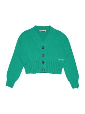 Zdjęcie produktu Zielony Sweter Rozciągany Wykończenie Marni