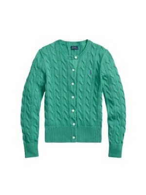 Zdjęcie produktu Zielony Sweter z Warkoczami Polo Ralph Lauren