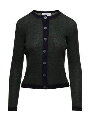 Zdjęcie produktu Zielony Sweter z Włóczki z Kontrastowymi Lamówkami Thom Browne