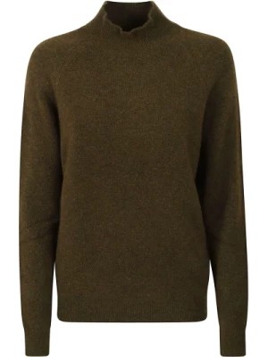 Zdjęcie produktu Zielony Sweter z Włóczki z Wysokim Kołnierzem High