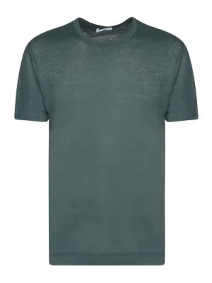 Zdjęcie produktu Zielony T-shirt Okrągły dekolt Krótki rękaw Boglioli