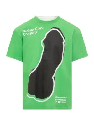 Zdjęcie produktu Zielony T-shirt z Okrągłym Dekoltem i Nadrukiem na Przodzie JW Anderson