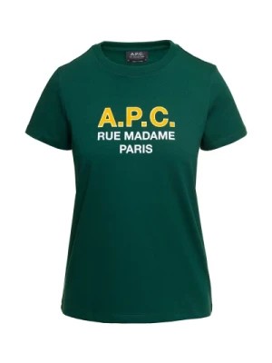 Zdjęcie produktu Zielony T-shirt zadrukiem logo A.p.c.