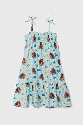 Zdjęcie produktu zippy sukienka bawełniana dziecięca x Disney kolor turkusowy mini rozkloszowana
