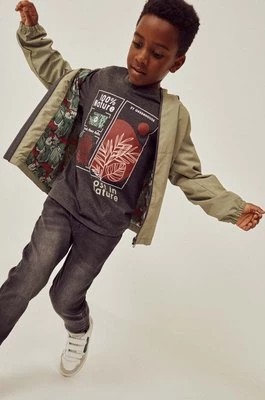 Zdjęcie produktu zippy t-shirt bawełniany dziecięcy kolor szary z nadrukiem