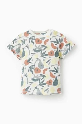 Zdjęcie produktu zippy t-shirt bawełniany niemowlęcy kolor beżowy wzorzysty
