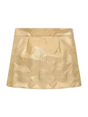 Zdjęcie produktu Złota Spódnica z Logo Dolce & Gabbana