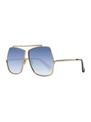 Zdjęcie produktu Złote Okulary Motylkowe z Niebieskim Gradientem Max Mara