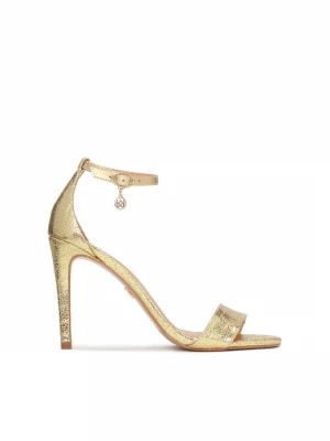 Zdjęcie produktu Złote sandały z tłoczonej skóry Kazar
