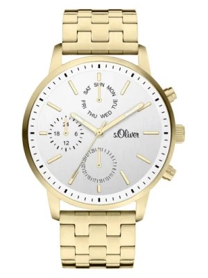 Zdjęcie produktu Złoto-Biały Stalowy Zegarek Chronograf s.Oliver
