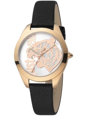 Zdjęcie produktu Złoty Analogowy Zegarek z Paskiem ze Skóry Just Cavalli