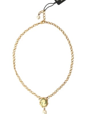 Zdjęcie produktu Złoty Łańcuszek z Perłą i Wiszącym Charmem Dolce & Gabbana