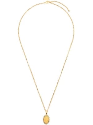 Zdjęcie produktu Złoty Metalowy Naszyjnik z Kryształowym Amuletem Dolce & Gabbana