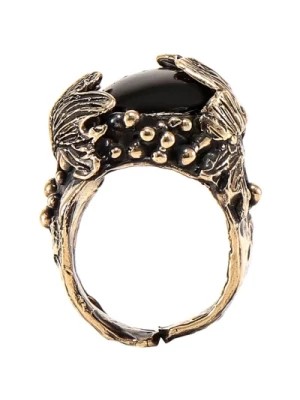 Zdjęcie produktu Złoty Pierścień Liście Ginko Kamień Axum