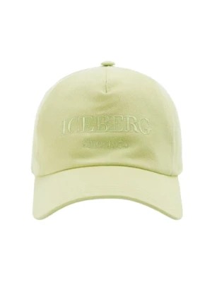 Zdjęcie produktu Żółta bawełniana czapka baseballowa z haftowanym logo Iceberg