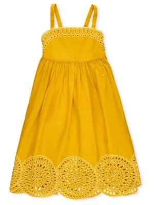 Zdjęcie produktu Żółta Juniorowa Bawełniana Sukienka z Falbaną Stella McCartney