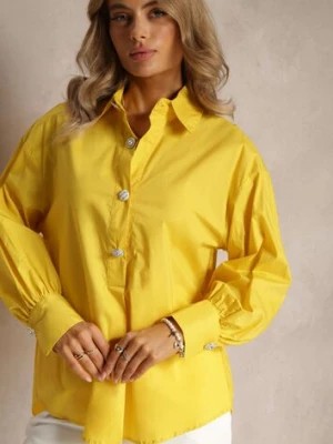 Zdjęcie produktu Żółta Koszula Bawełniana i Trapezowa Nene